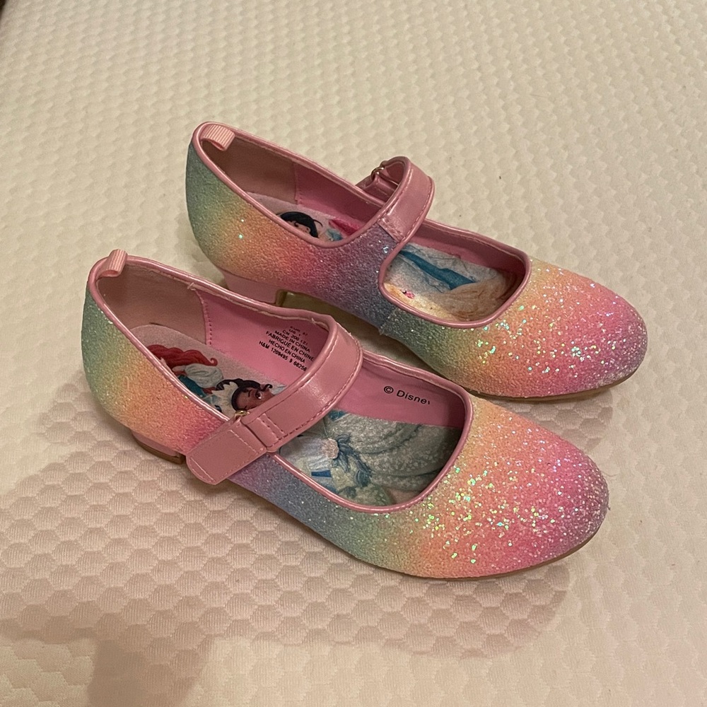 Disney Glittery Rainbow Kids Dress Shoes Size 1y